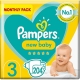 Pampers 3 (6-10kg) New Baby 204vnt.