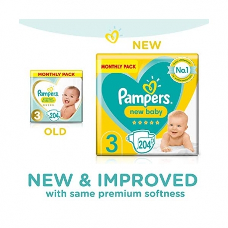 Pampers 3 (6-10kg) New Baby 204vnt.