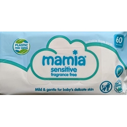 Drėgnos servetėlės Mamia Sensitive, 60vnt.