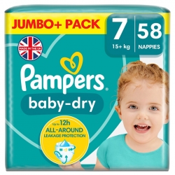 Pampers Baby Dry 7 (15+kg) 58vnt.