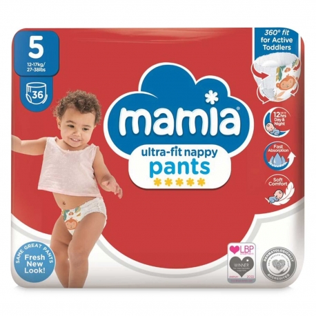 Mamia Nappy Pants 5 (12-17Kg) 36vnt.