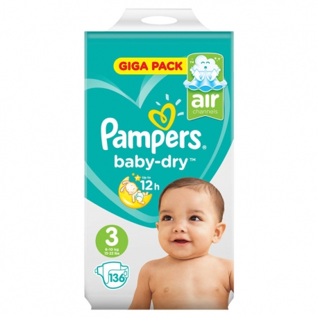 Pampers Baby-Dry 3 (6-10kg) 136vnt.